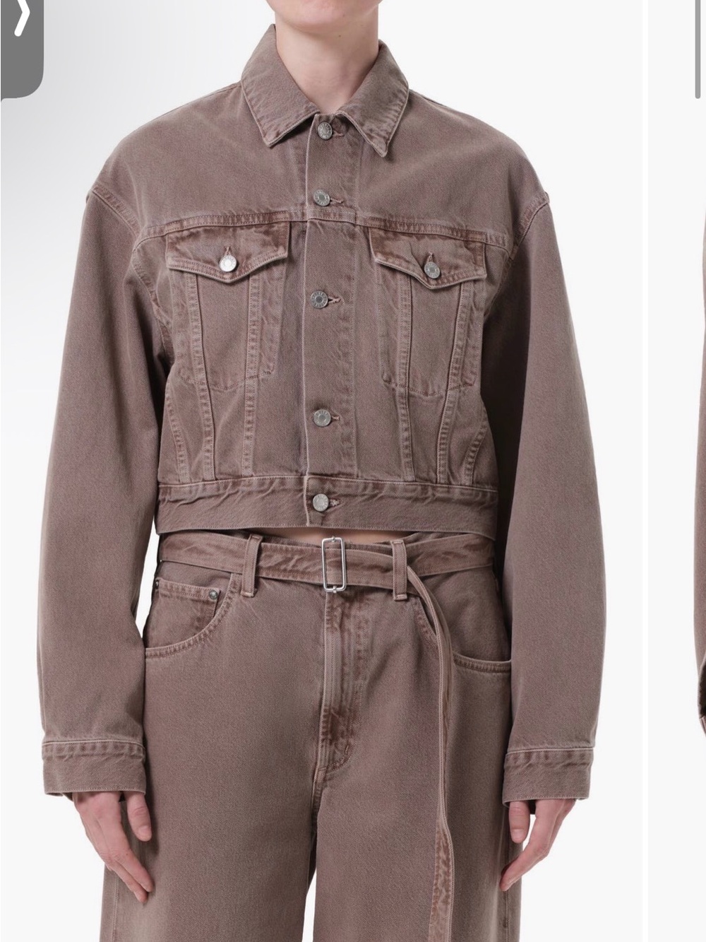 Golde NWT Taupe-Brown Relaxed Denim Jeans jacket